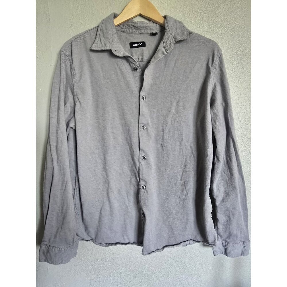 DKNY Gray Long Sleeve Button Down‎ Shirt Casual Menswear